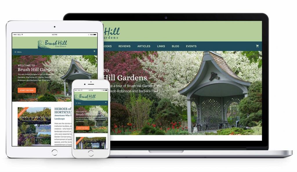 Brush Hill Gardens website design media
