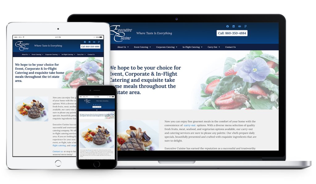 Executive Cuisine website shots