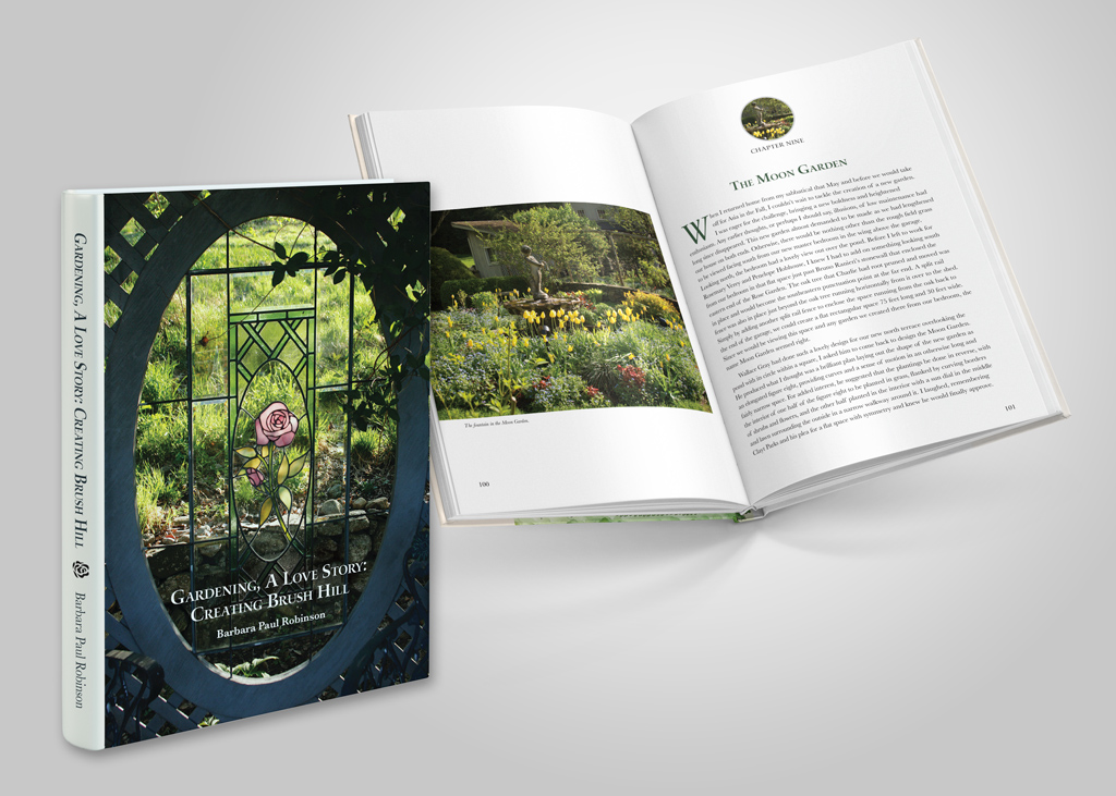 Gardening Love Story open book with a picture of a garden