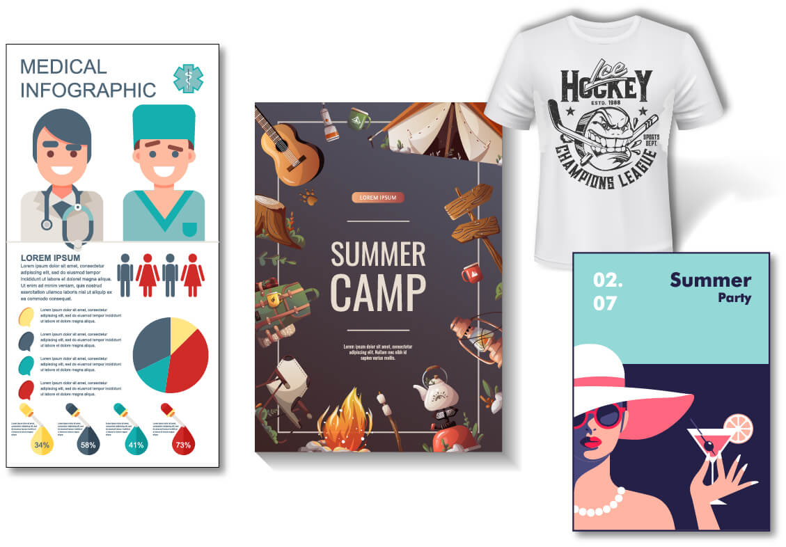 Illustration graphic design examples