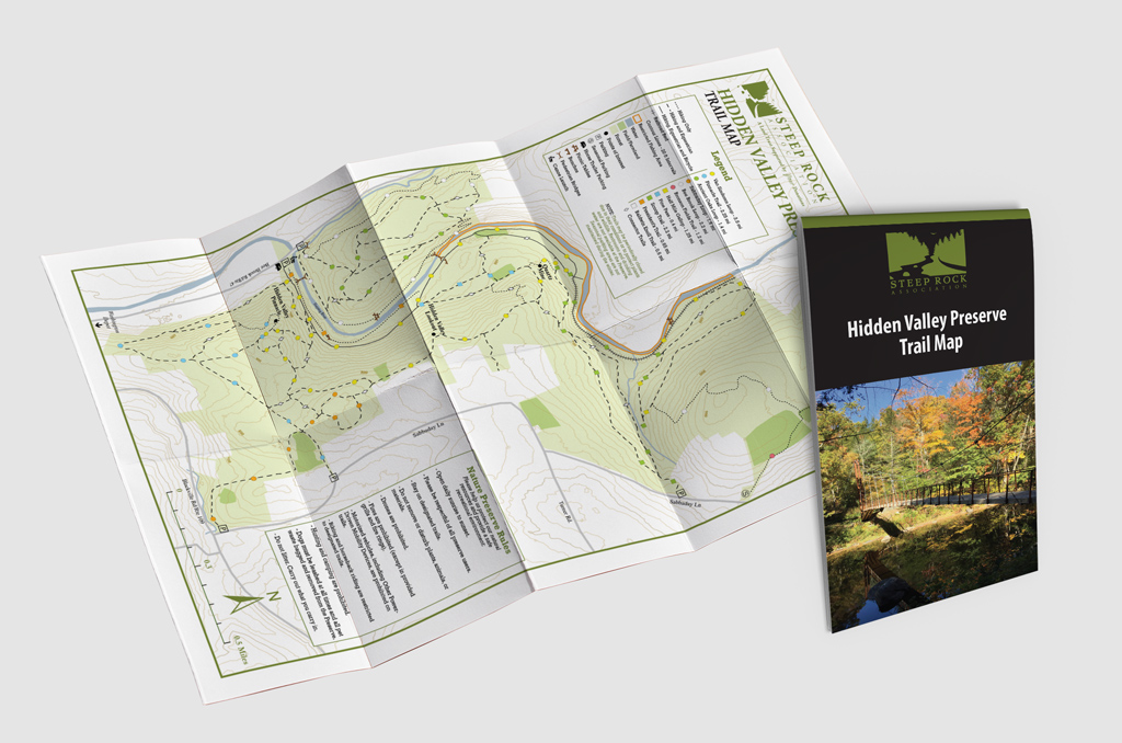 Folded and unfolded Hidden Valley Preserve Trail Map