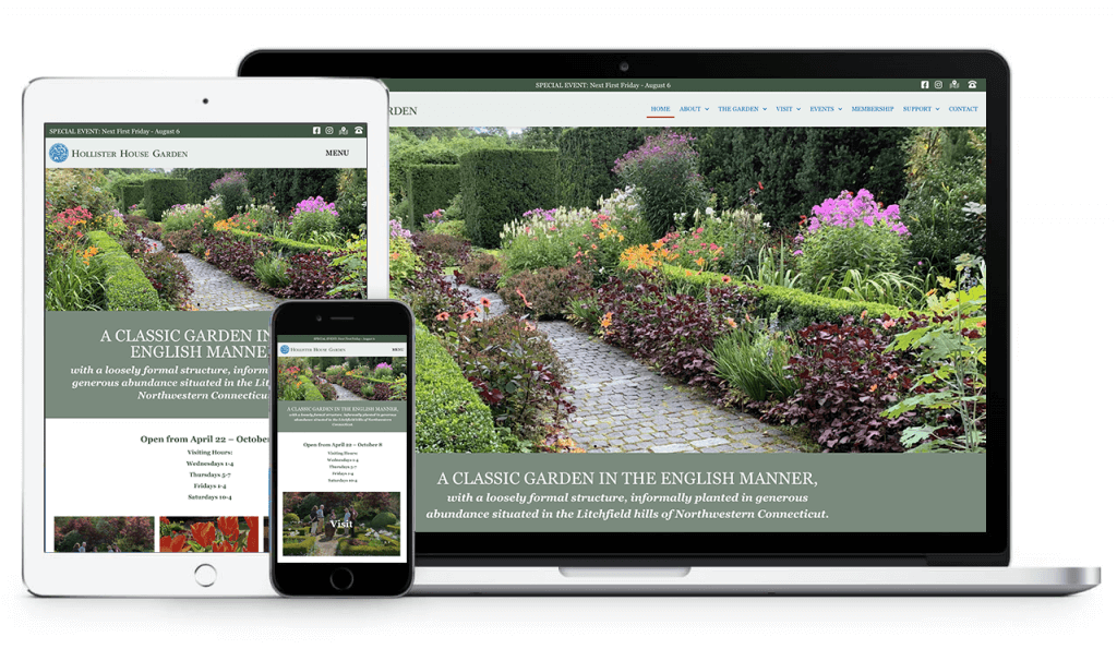 Hollister House Garden website design media