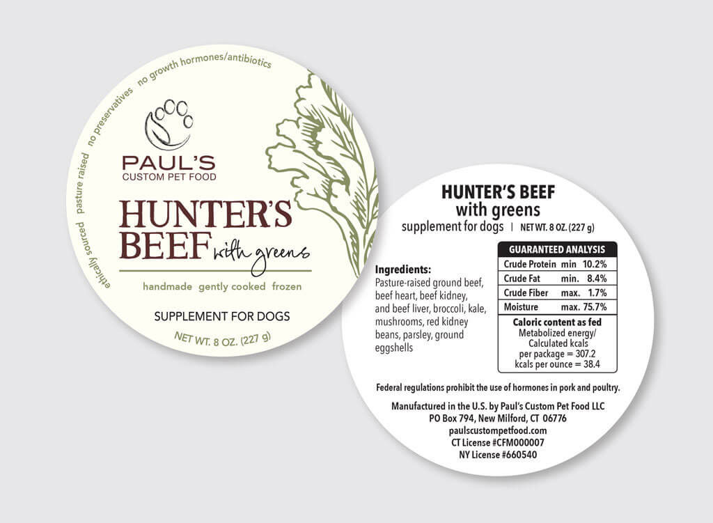 Paul's Custom Pet Food Labels