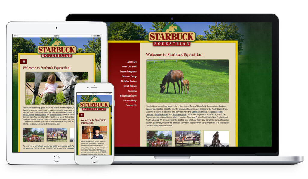 Starbuck Equestrian website design media